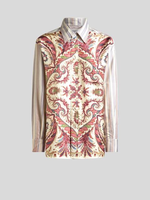 Etro STRIPED SHIRT WITH PLACED PRINT