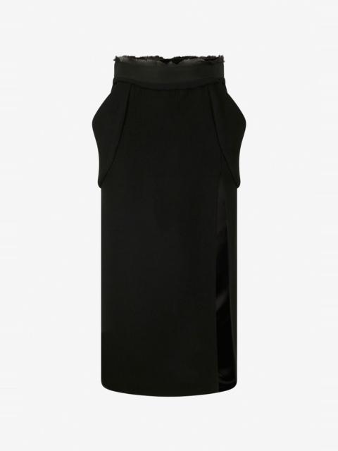Roberto Cavalli Black Midi Skirt With Slit