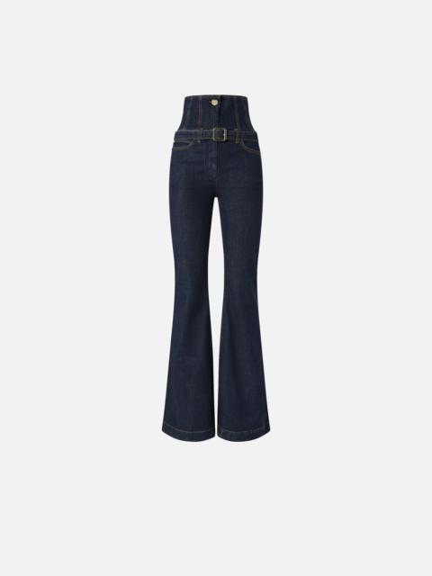 PINKO FLARED HIGH-WAISTED BUSTIER JEANS