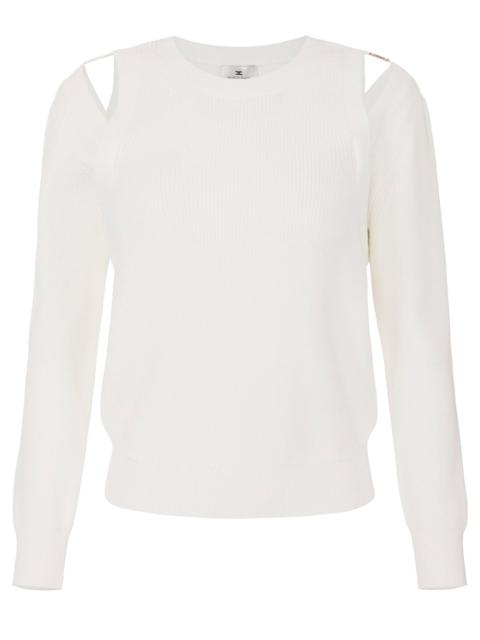 ELISABETTA FRANCHI KNIT SWEATSHIRT WITH CUT-OUT