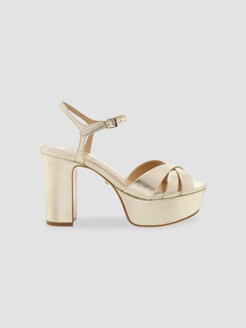 SCHUTZ Women's Keefa Metallic Leather Platform Sandals - Platina