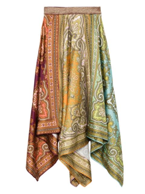ALÉMAIS Clemenza paisley-print asymmetric midi skirt