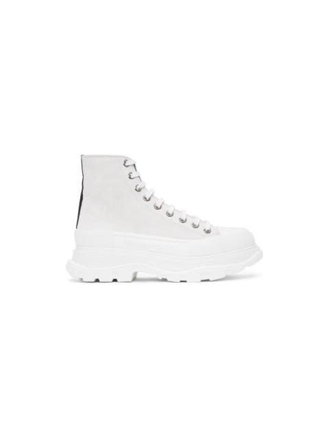 Alexander McQueen White Suede Tread Slick Sneakers