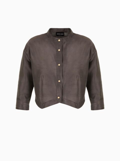 GIORGIO ARMANI Short shirt in silk shantung