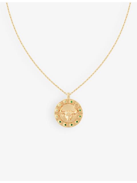ASTRID & MIYU Taurus Bold Zodiac plated 925 sterling-silver necklace