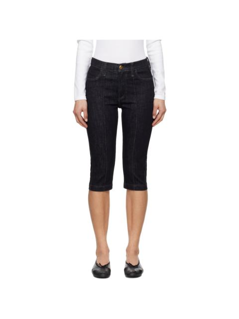 rag & bone Navy Flexi Kit Mid Rise Denim Capris