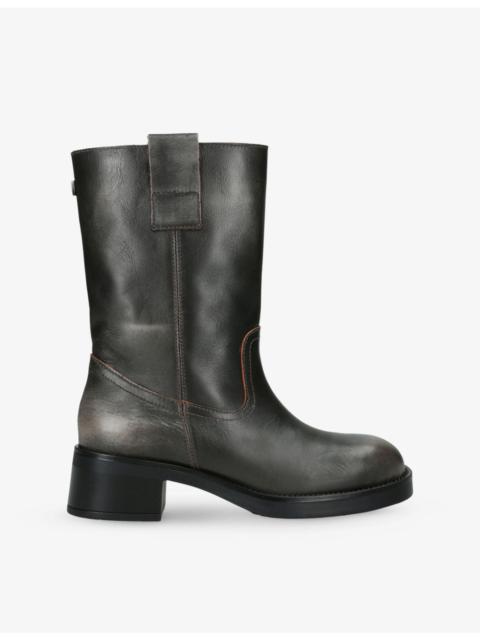 STEVE MADDEN Benedict Leather Heeled Boots