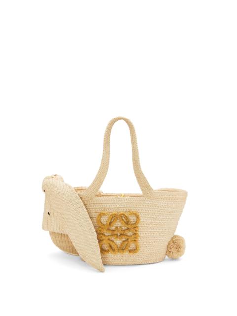 Loewe Small Bunny Basket bag in raffia and calfskin
