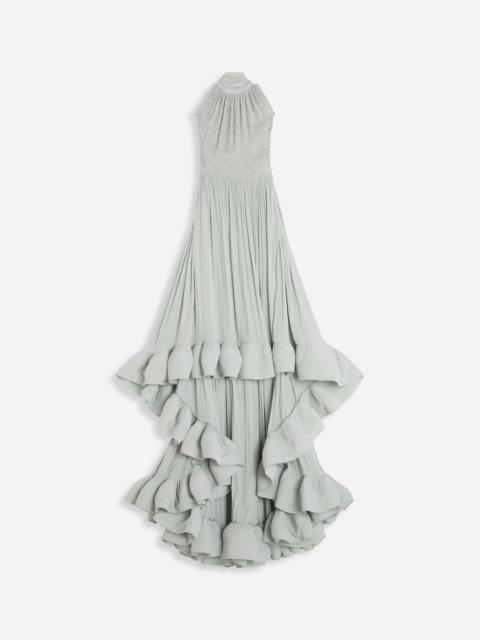 Lanvin EMBROIDERED CAPE GOWN IN CHARMEUSE