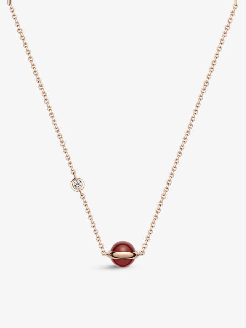Piaget Possession 18ct rose-gold, 0.05ct diamond and carnelian pendant necklace