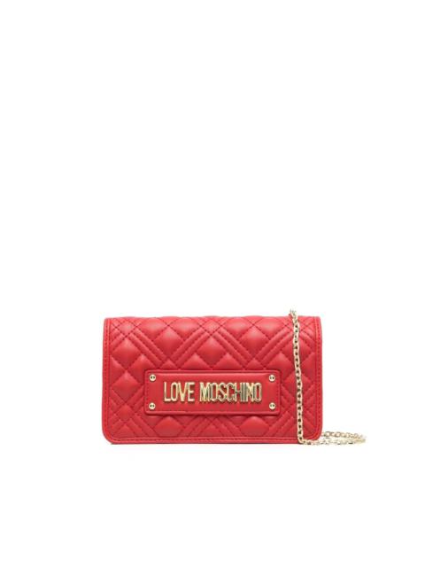 Moschino diamond-quilted logo-lettering crossbody bag