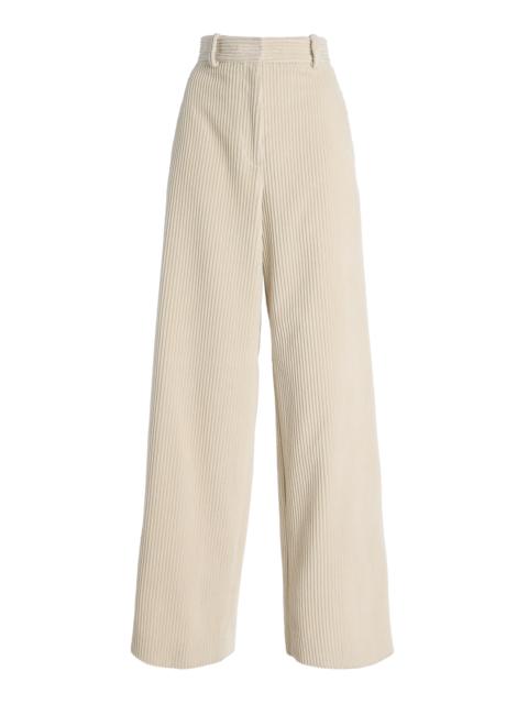 Proenza Schouler Lidie Oversized Cotton Corduroy Pants off-white