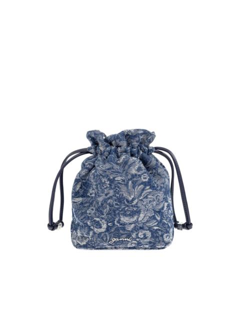 GANNI floral-pattern drawstring tote bag