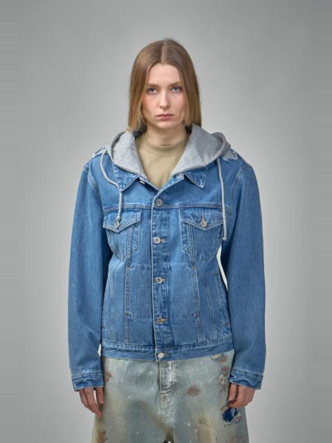 VETEMENTS Deconstructed Hooded Denim Jacket