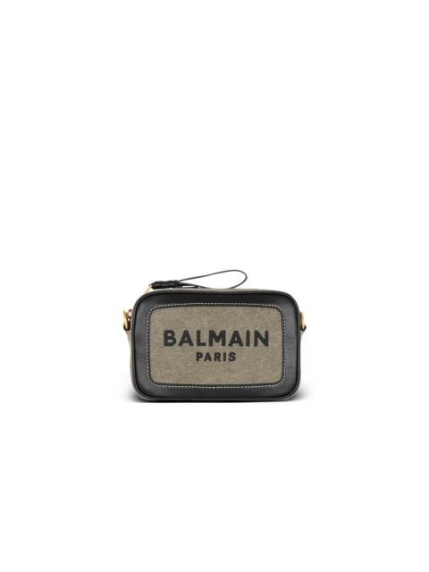 Balmain B-Army canvas and leather clutch