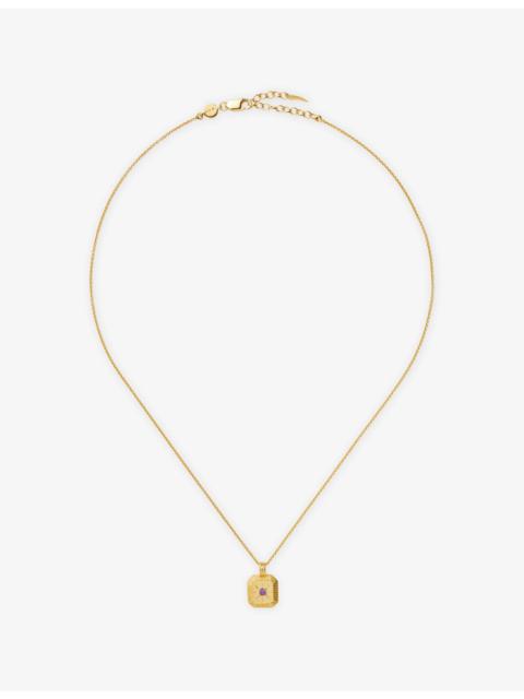 MISSOMA February Amethyst Birthstone 18ct Gold Vermeil Sterling Silver Pendant Necklace