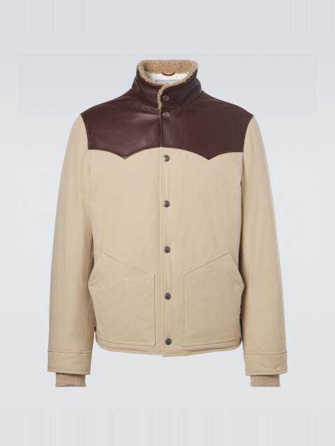 Brunello Cucinelli Leather-trimmed down jacket