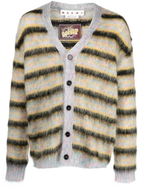 Marni striped mohair-blend cardigan