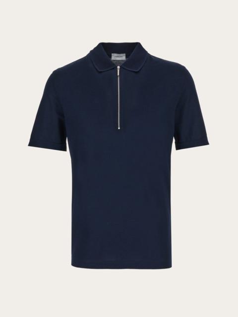 FERRAGAMO POLO WITH ZIP COLLAR