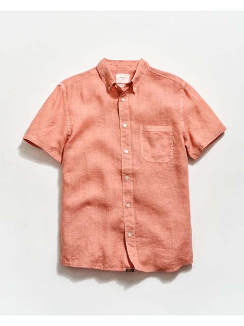 Billy Reid Short Sleeve Linen Tuscumbia Shirt Button Down