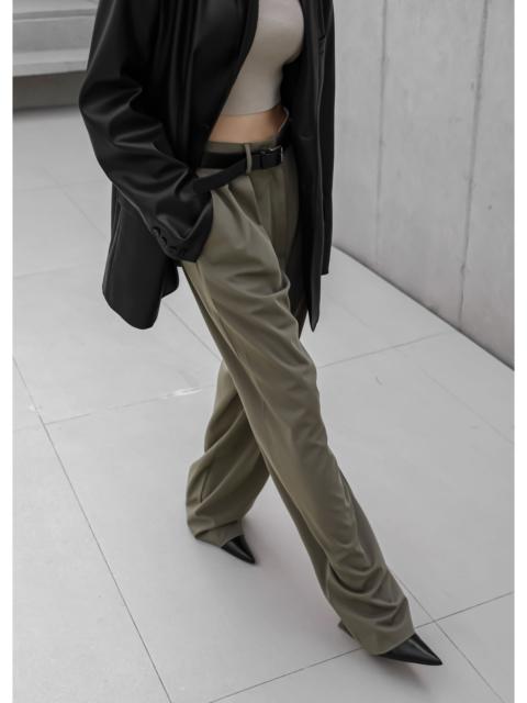 The Frankie Shop Tansy Pleated Trousers - Olive