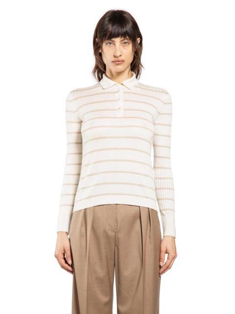 Max Mara Striped Cashmere Silk Polo