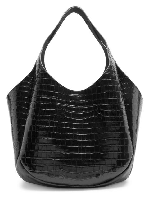 XL Swipe crocodile-effect leather bucket bag