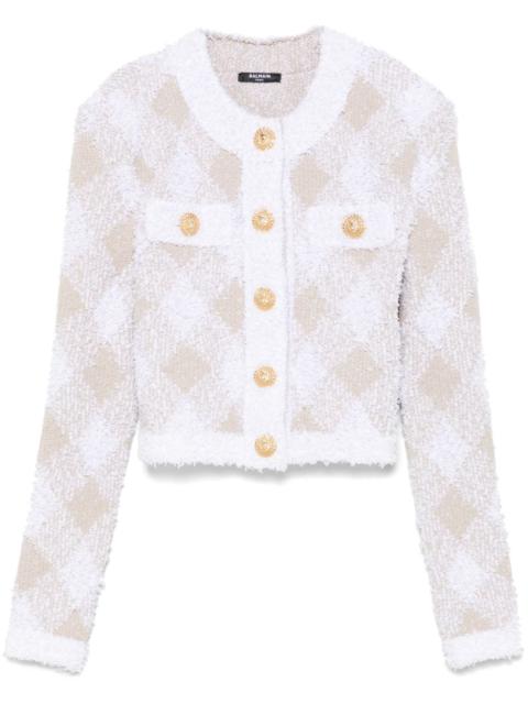 Balmain gingham-pattern jacket