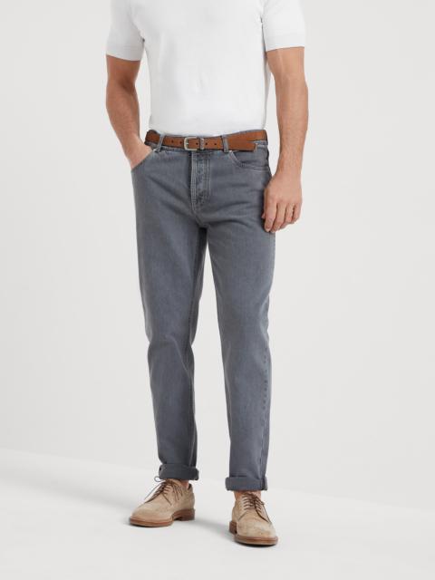 Brunello Cucinelli Grayscale denim traditional fit five-pocket trousers