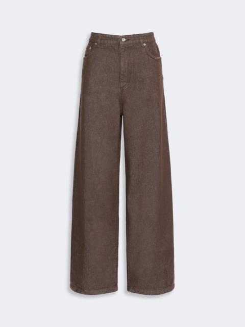 Sportmax BEATI Wide, cotton jeans - DARK BROWN