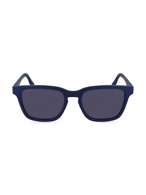 LACOSTE Color Block Sport-Inspired 53MM Rectangular Sunglasses