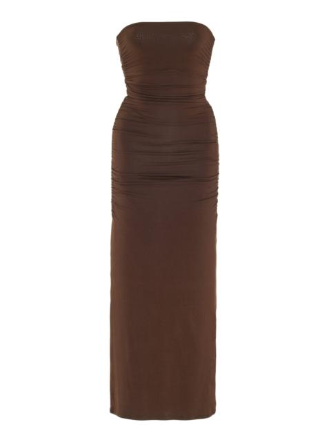 POSSE Exclusive Isabela Strapless Jersey Maxi Dress brown
