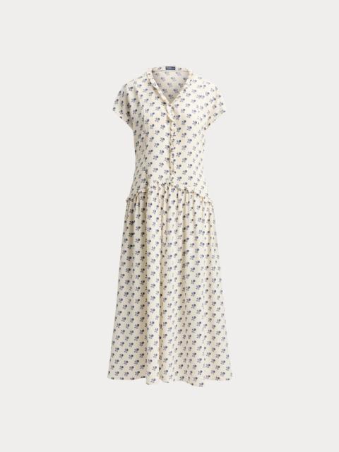 Polo Ralph Lauren Ruffle-Trim Floral Silk Dress