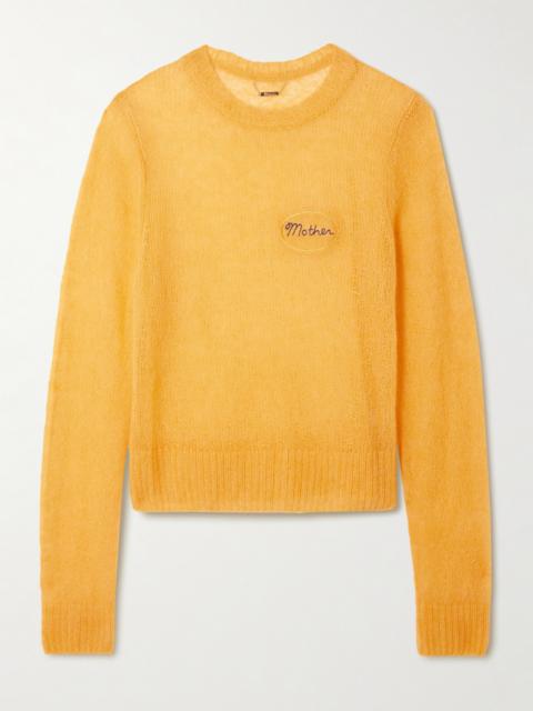 MOTHER Embroidered Open-knit Alpaca-blend Sweater