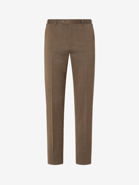 CORNELIANI Brown wool and stretch linen suit