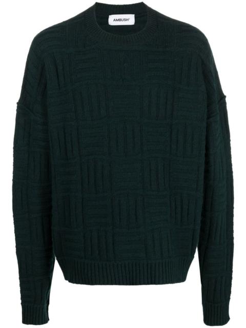 Ambush monogram-pattern crew neck jumper