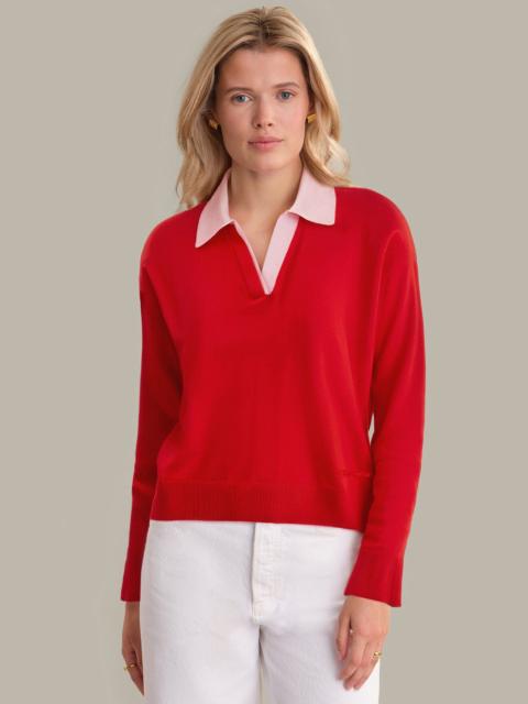 525 america Maddi: Cotton Colorblock Polo Sweater