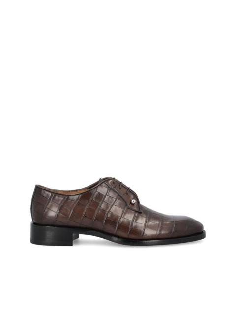 Christian Louboutin crocodile-embossed derby shoes