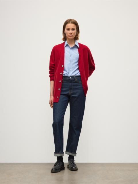 Johnstons of Elgin Boyce Red Brushed Cashmere-Silk Cardigan