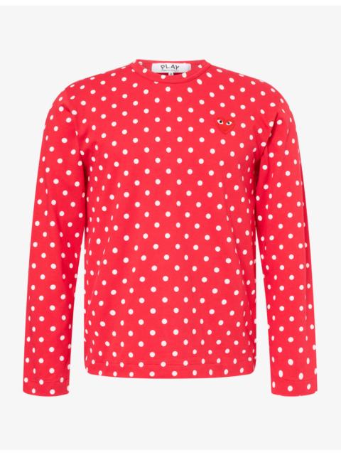 Comme des Garçons PLAY Polka Dot Heart Long-Sleeve Cotton-Jersey T-Shirt