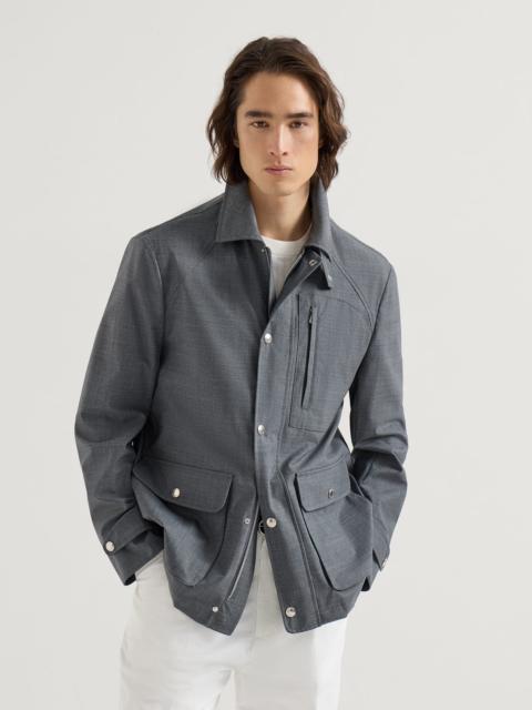 Bonded virgin wool fresco unlined field jacket