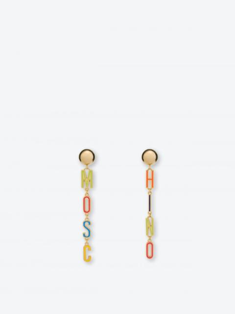 Moschino LETTERING LOGO DROP EARRINGS