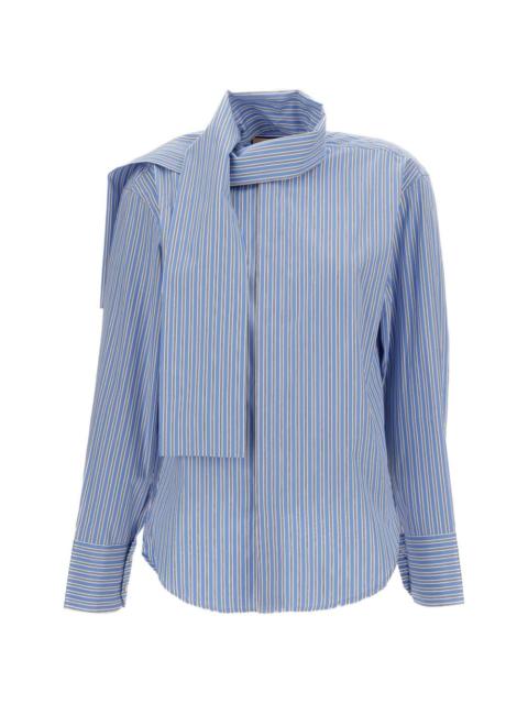 Plan C striped scarf shirt