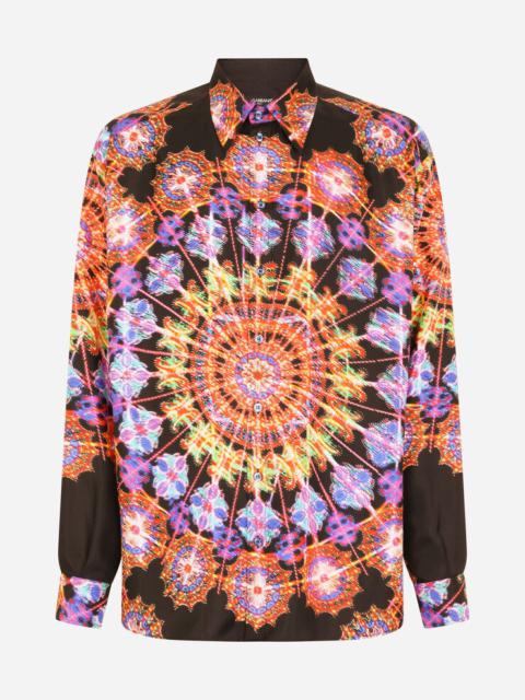 Dolce & Gabbana Illumination-print silk Mazzini-fit shirt