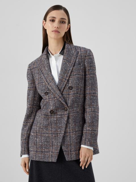 Wool and alpaca Prince of Wales blazer with monili