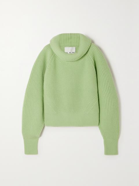 SA SU PHI + Net Sustain Ribbed Wool And Cashmere-blend Turtleneck Sweater