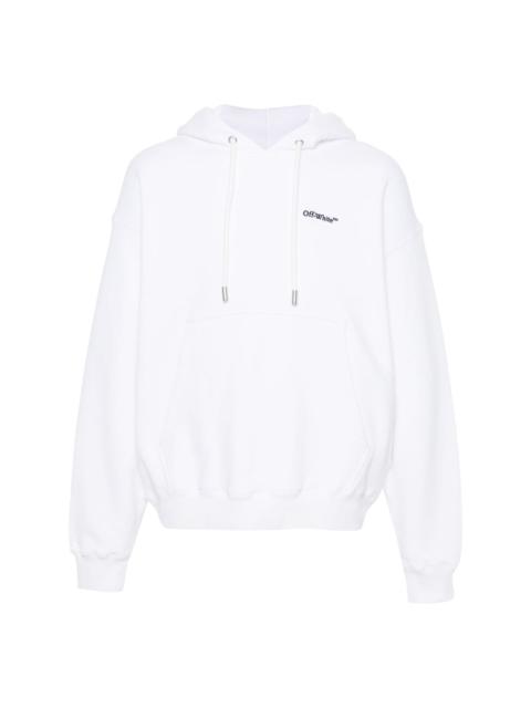 Off-White logo-embroidered organic cotton hoodie
