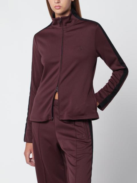 courrèges Dark red/black two-tone zip-up sweatshirt