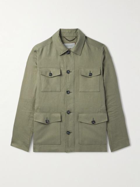 Canali Linen-Canvas Jacket Green