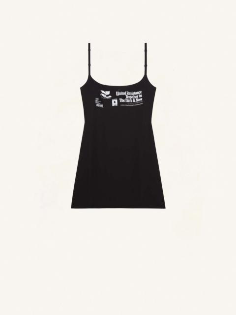 courrèges MIXED SILK MINI SLIP DRESS